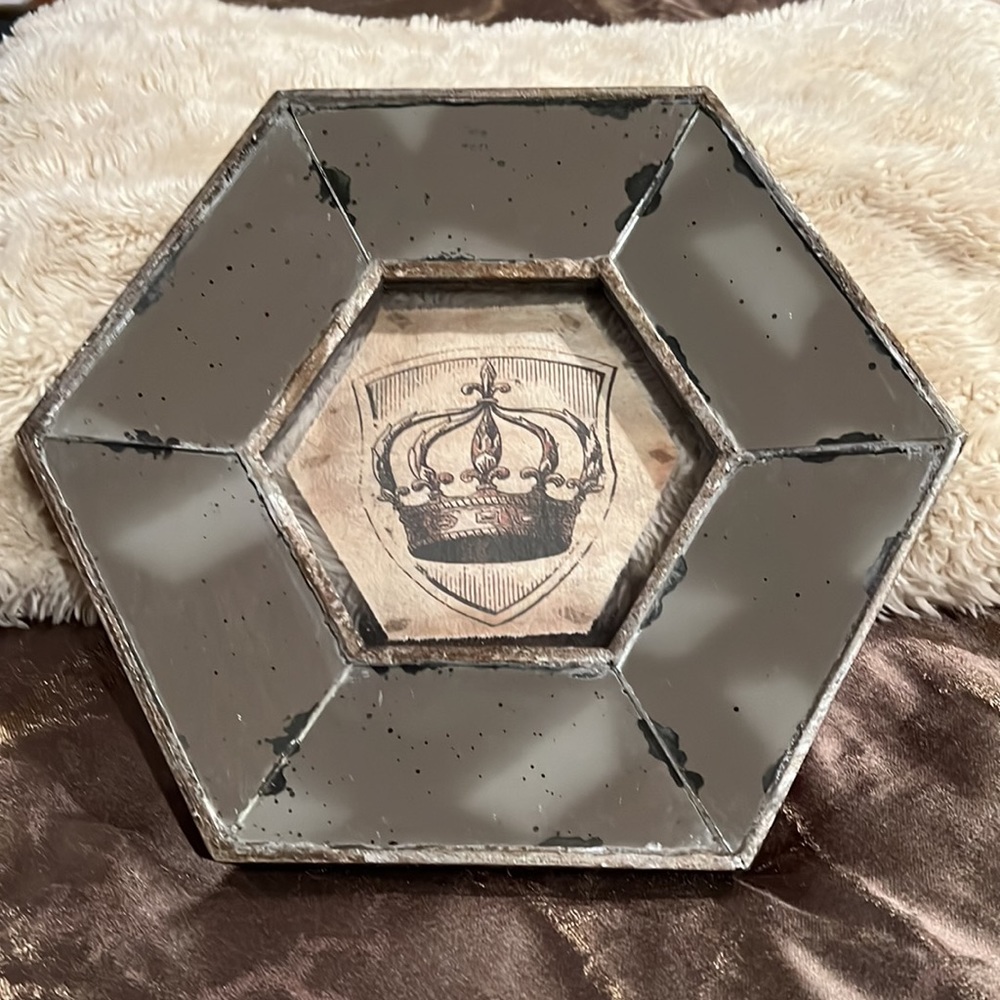 Vintage Distressed Mirrored Framed Artwork